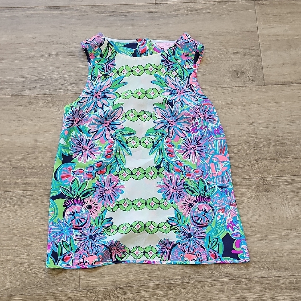 Lilly Pulitzer Multicolor Floral 100% Silk Tank Top Size XS